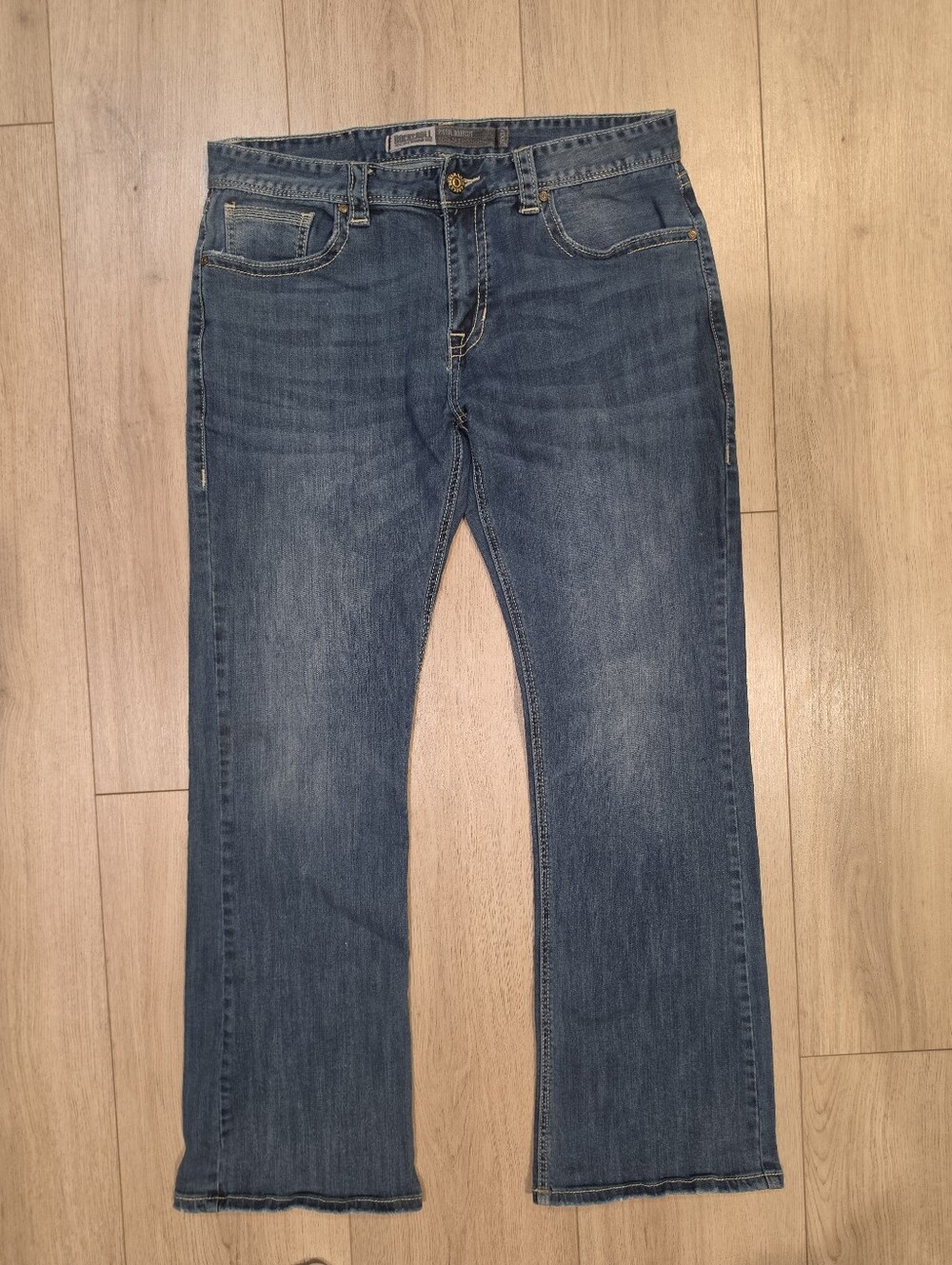 Rock & Roll Cowboy Pistol Bootcut Jeans Men's 36x34 Medium Wash Western Stretch